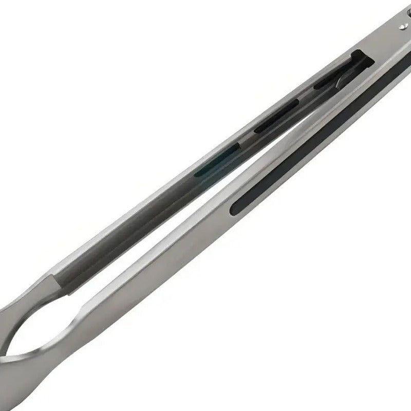 Pinza Parrilla Quincho Bbq Tenaza Acero Inoxidable 44cm Gris-1
