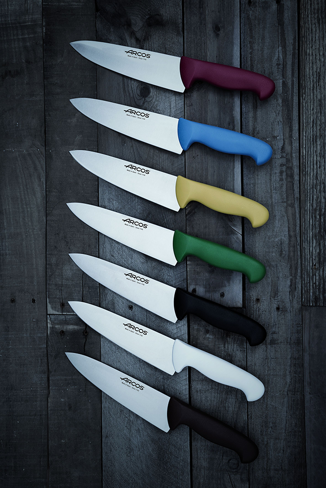 Cuchillo Cocina Medio Golpe Verde 25cm Acero Inoxidable Arcos-3