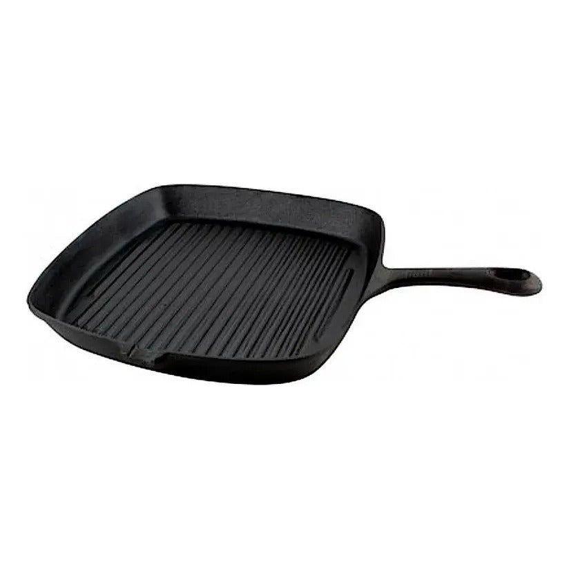 Sartén Grill Cuadrado Fierro Fundido 23cm Hierro Lugano Negro-0
