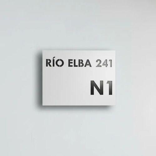 Numero De Casa Metálico Cuadrado Colores U Oxido 30x30 1mm Blanco-4