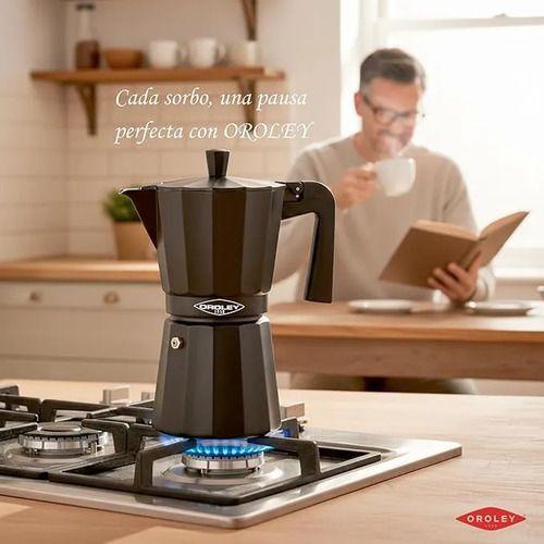 Cafetera Italiana New Dakar 6 Tazas Negra Oroley Negro-3