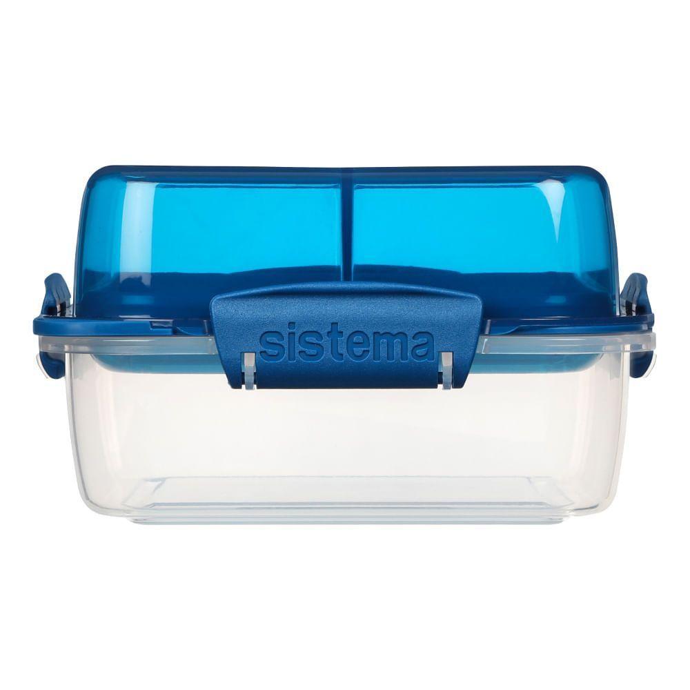 Recipiente Sistema To Go Cuadrado 1,24 L Con Divisiones Hermético Verde Claro-5
