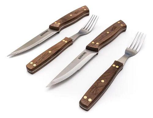 Set De 2 Cuchillos De 5 + 2 Tenedores Para Asado Kangkawe-2