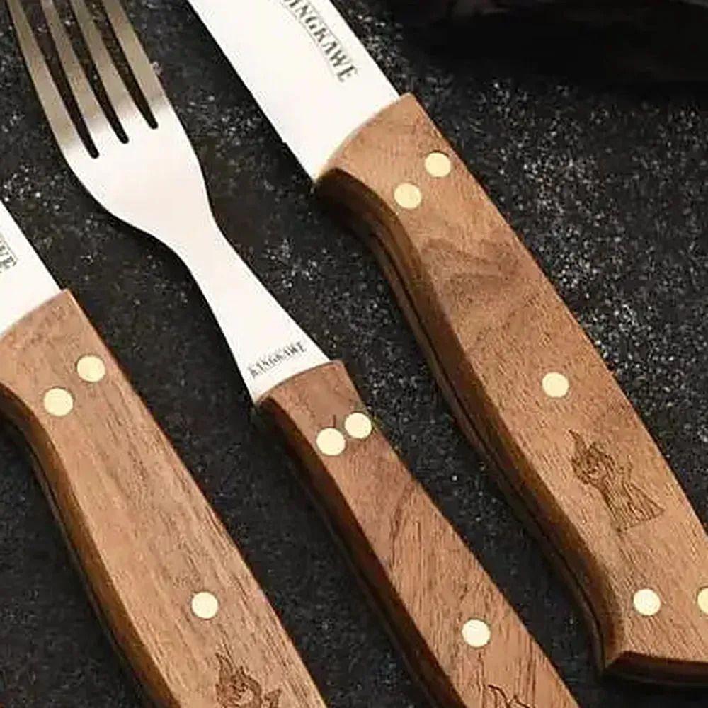 Set De 2 Cuchillos De 5 + 2 Tenedores Para Asado Kangkawe-4