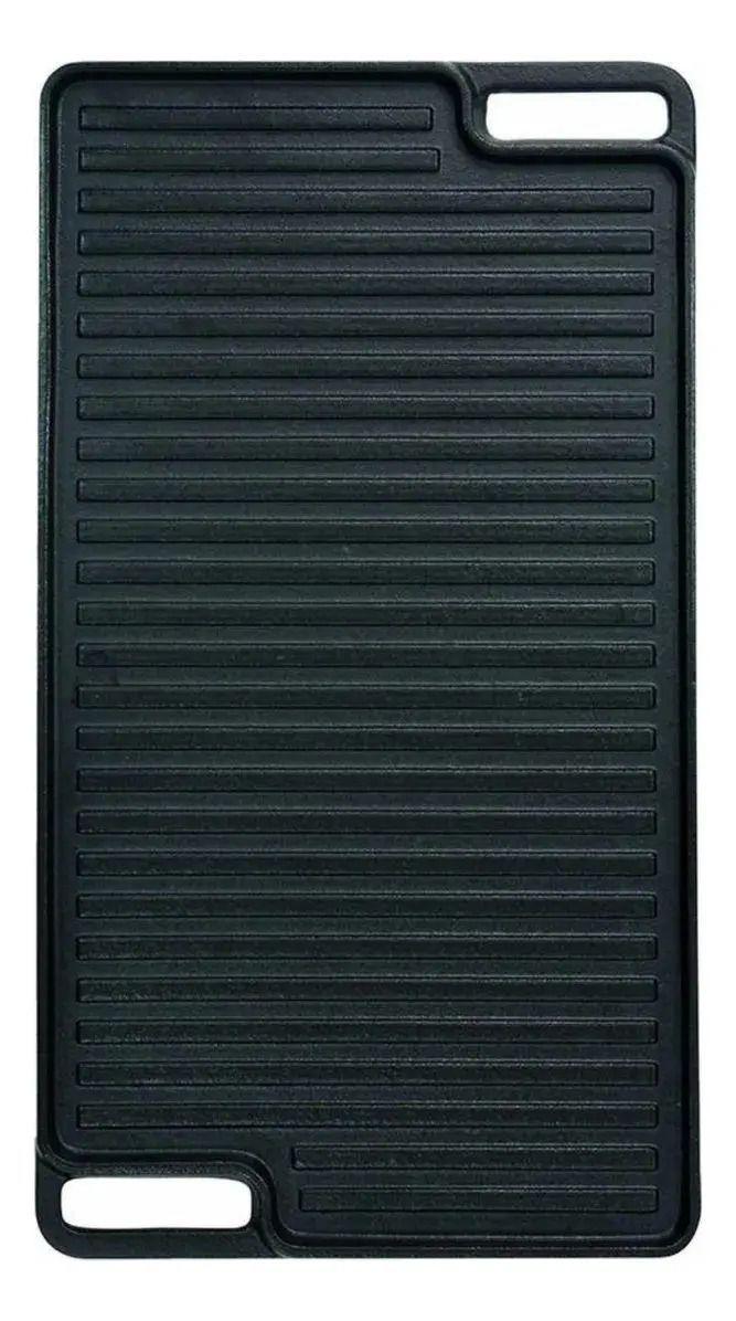Plancha Churrasquera Hierro 46x26cm Fierro Fundido Negro-0