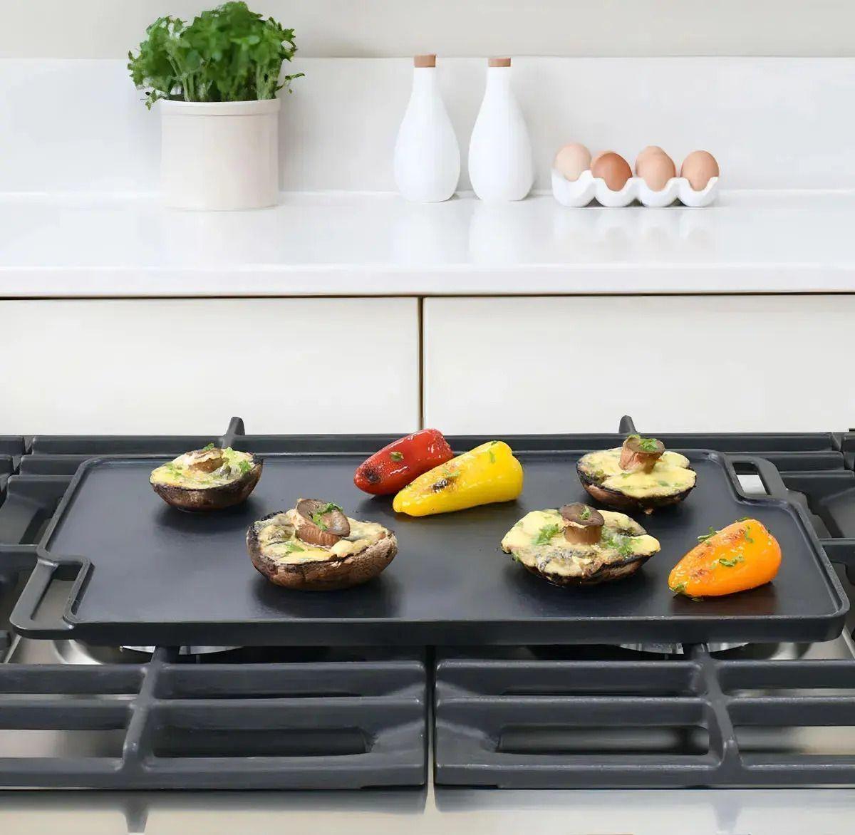 Plancha Churrasquera Hierro 46x26cm Fierro Fundido Negro-2