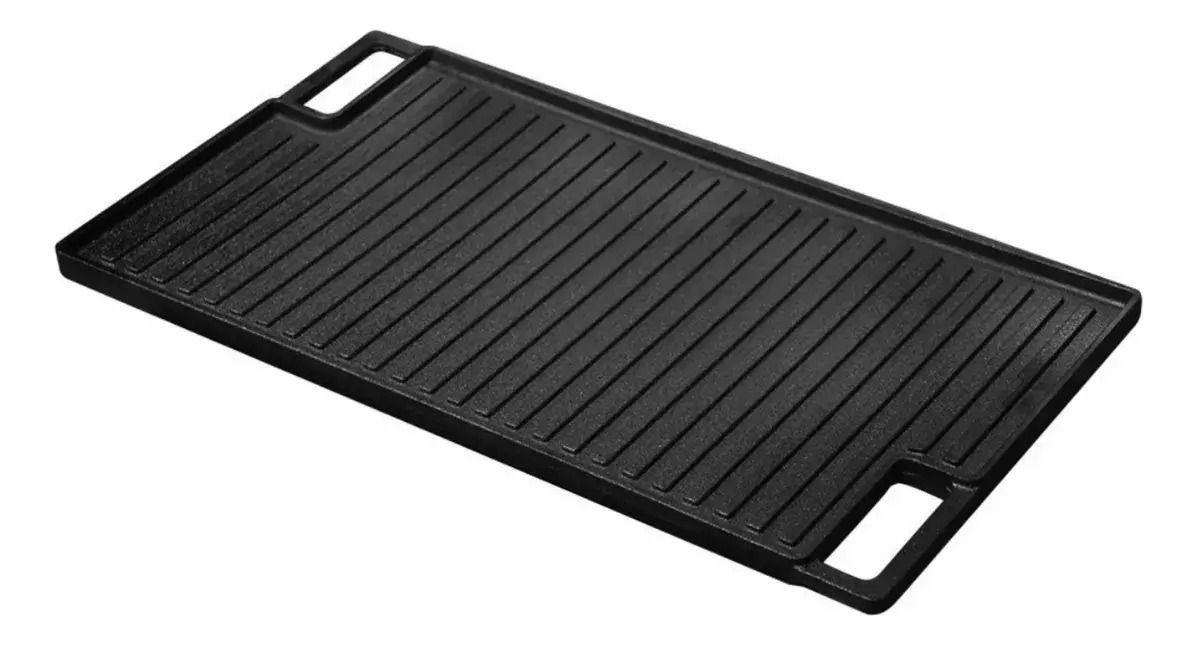 Plancha Churrasquera Hierro 46x26cm Fierro Fundido Negro-3