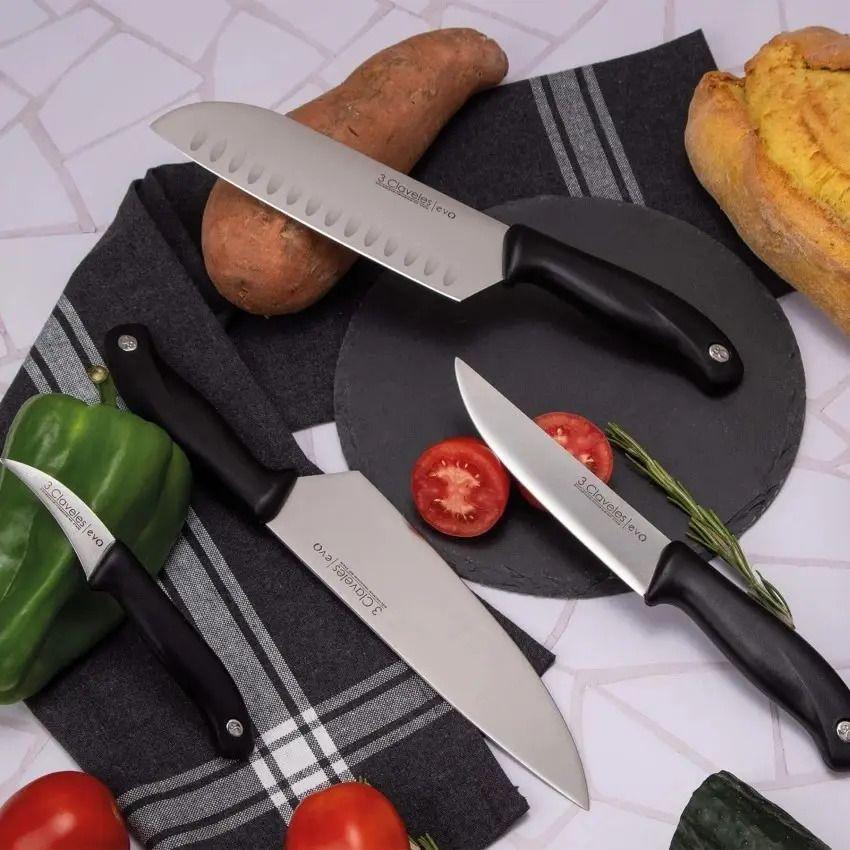 Cuchillo De Cocina 3 Claveles Evolución Acero Inoxidable 13.5cm Negro-4