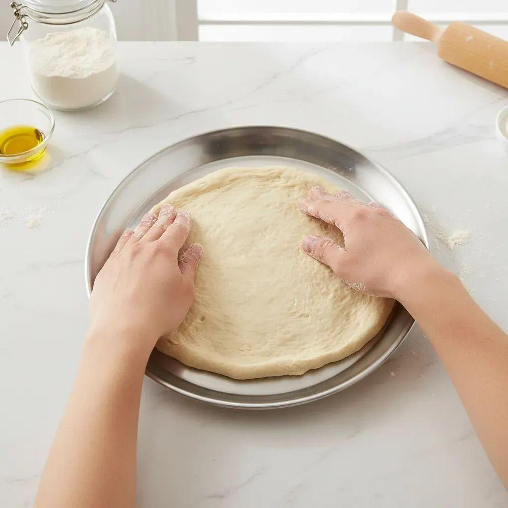 Bandeja Redonda Molde Acero Inoxidable 40cm Pizza Cocina Gris-2