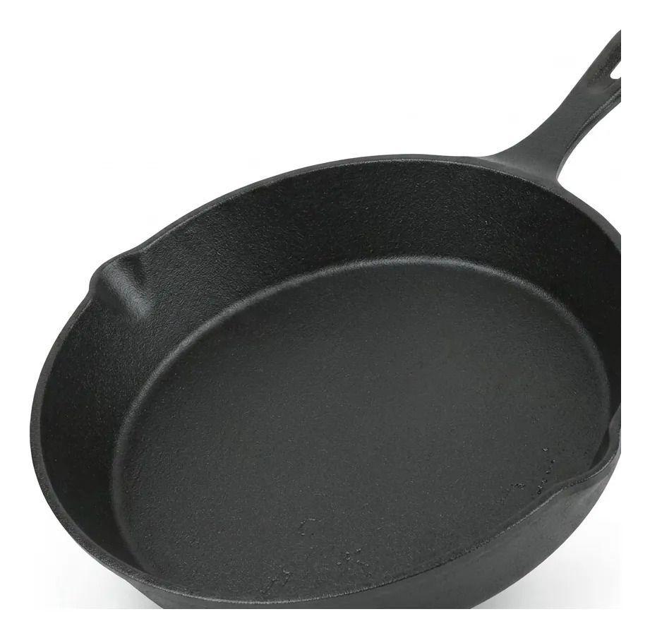 Sarten Hierro Fundido 20cm Redondo Cocina Asado Parrilla Negro-5