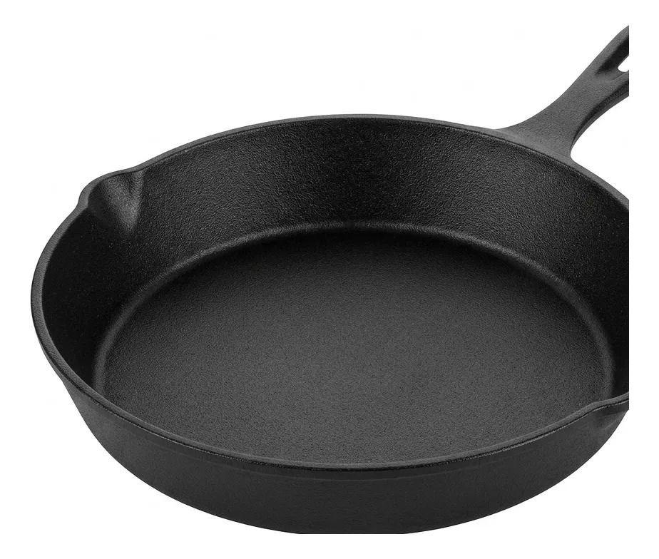 Sarten Hierro Fundido 26cm Cocina Asado Parrilla Bbq Negro-2