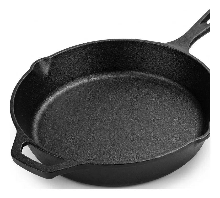 Sarten Hierro Fundido 26cm Cocina Asado Parrilla Bbq Negro-5