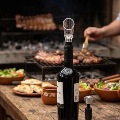 Set De Aireador + Tapón Vino Wayu Premium Cocina Asado Bbq-1