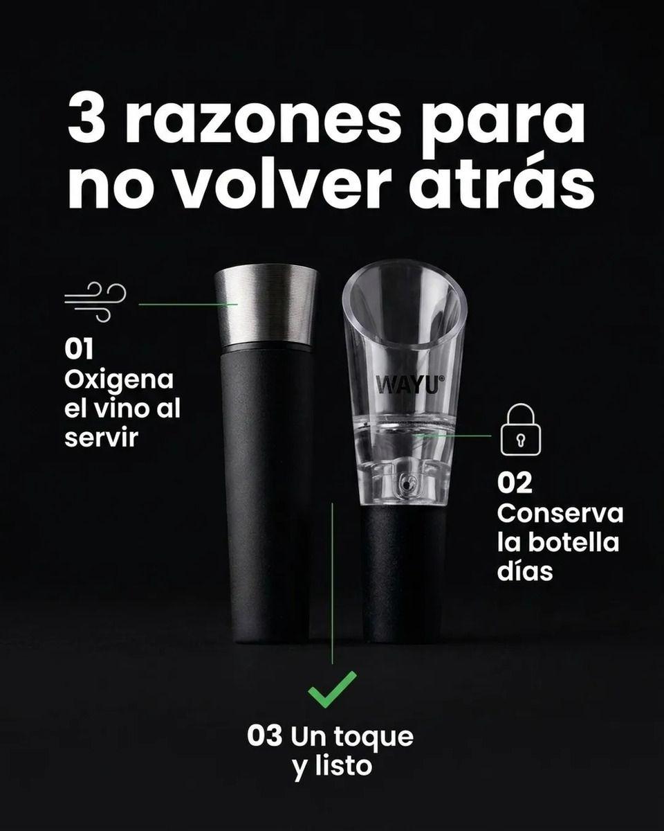 Set De Aireador + Tapón Vino Wayu Premium Cocina Asado Bbq-7