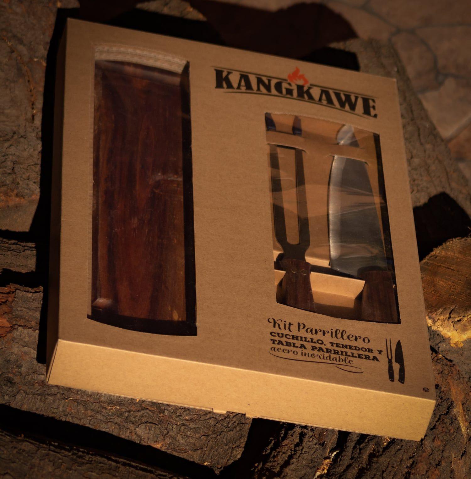 Set Parrillero Kangkawe Cuchillo Tenedor Tabla Acero Inoxidable Chile-4