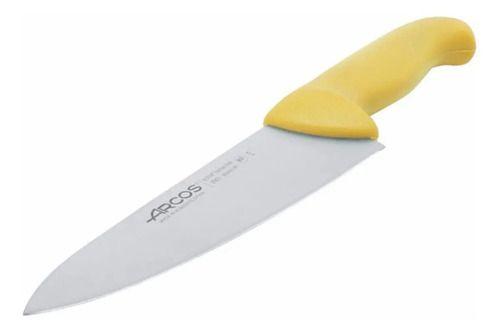 Cuchillo Cocinero Medio Golpe Amarillo 20cm Acero Inoxidable Arcos-2