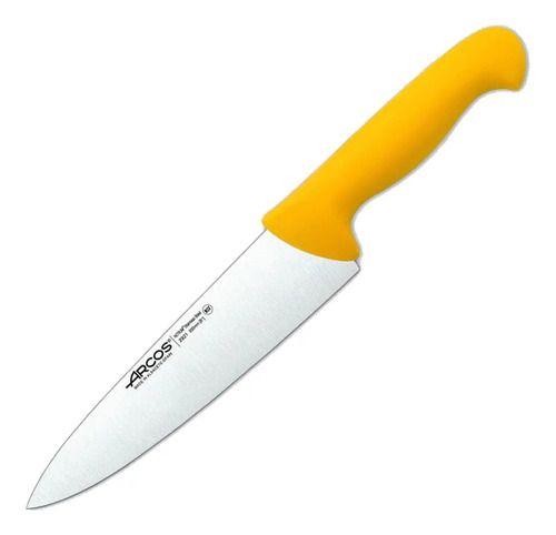 Cuchillo Cocinero Medio Golpe Amarillo 20cm Acero Inoxidable Arcos-3