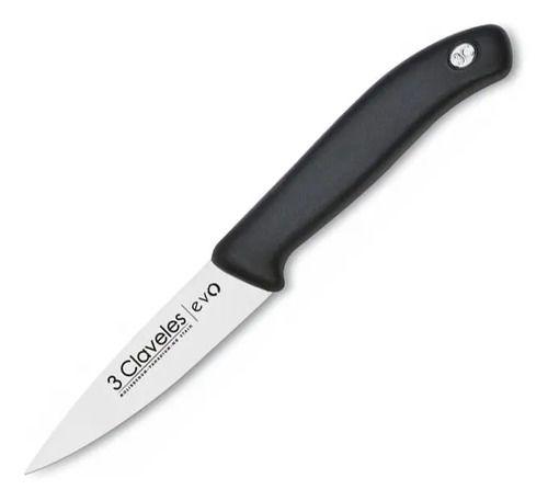 Cuchillo Cocinero Chef Tres Claveles 9cm Acero Inoxidable Mango Negro-0