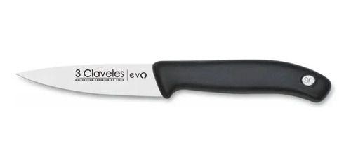 Cuchillo Cocinero Chef Tres Claveles 9cm Acero Inoxidable Mango Negro-1