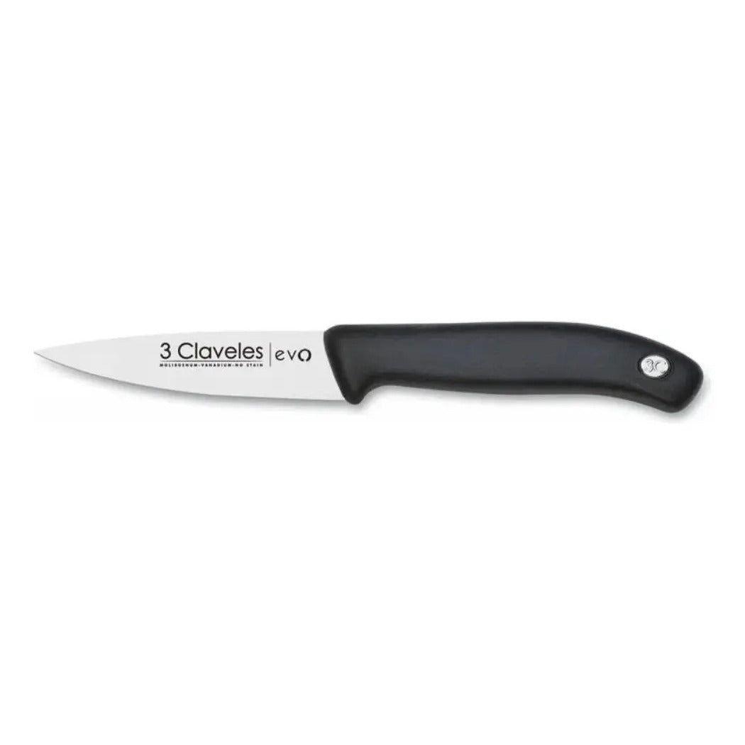 Cuchillo Cocinero Chef Tres Claveles 9cm Acero Inoxidable Mango Negro-1