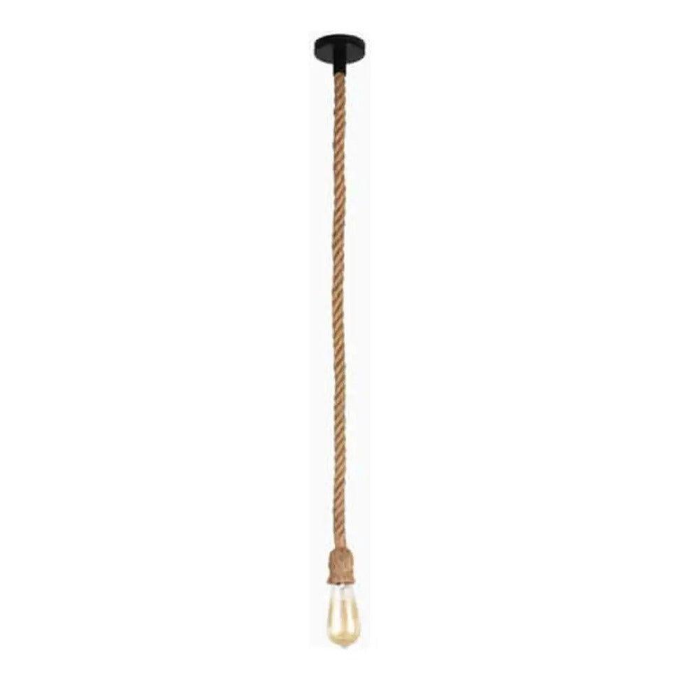 Soquete Colgante Decorativo Yute Vintage Retro Soga E27 Yute Natural / Negro (canopy)-0