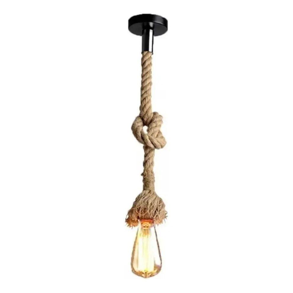 Soquete Colgante Decorativo Yute Vintage Retro Soga E27 Yute Natural / Negro (canopy)-2