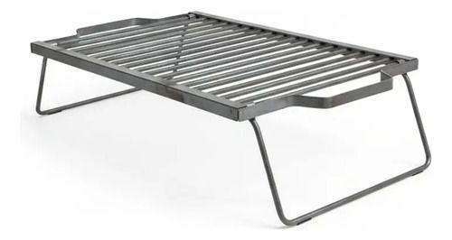 Parrilla A Carbón Leña Portátil Plegable 60x40 Camping Negro-0