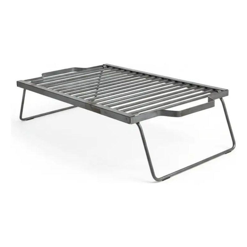 Parrilla A Carbón Leña Portátil Plegable 60x40 Camping Negro-0