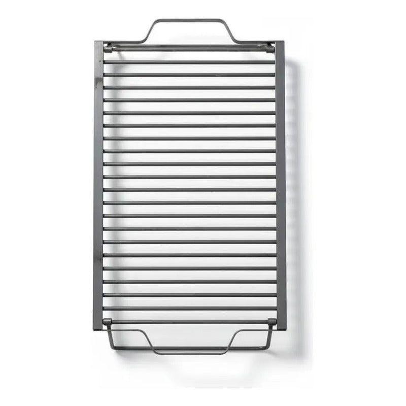 Parrilla A Carbón Leña Portátil Plegable 60x40 Camping Negro-4