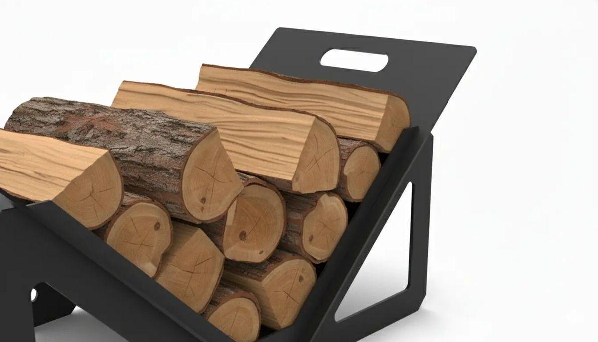 Leñero De Acero Premium 60x40cm Para Brasero Estufa Parrilla-4