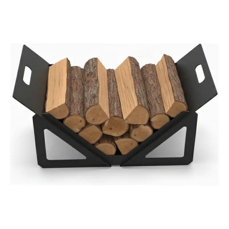 Leñero De Acero Premium 60x40cm Para Brasero Estufa Parrilla-5