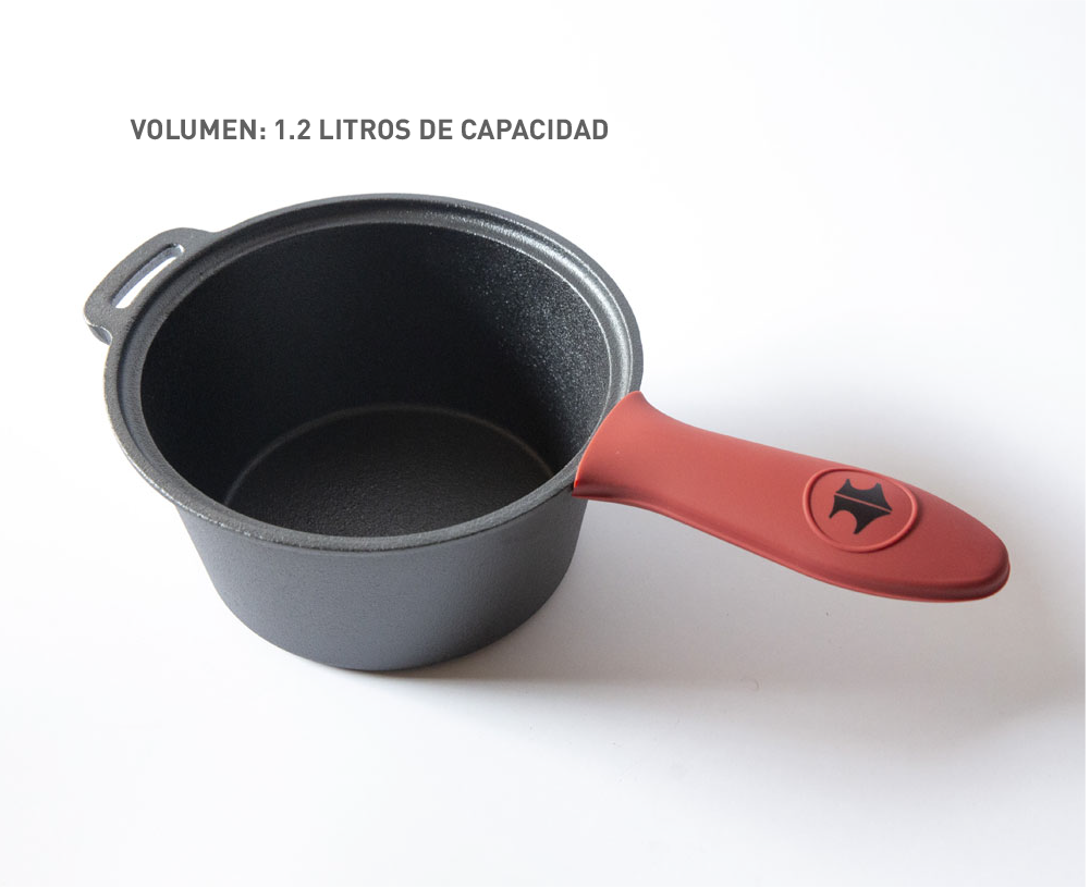 Olla Salsero Kanka Hierro Fundido Cocina Parrilla Salsas Negro-5