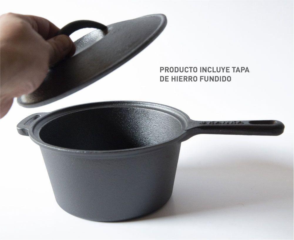 Olla Salsero Kanka Hierro Fundido Cocina Parrilla Salsas Negro-6
