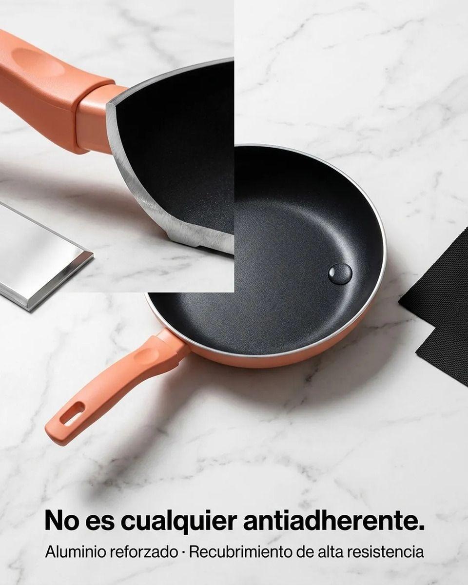 Sartén 24cm Keep Antiadherente Aluminio Reforzado Colores Coral-5