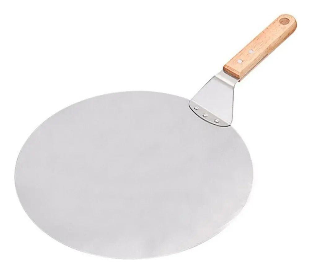 Pala Pizza Redonda 30cm Mango Madera Cocina Horno Pastelería Gris-0