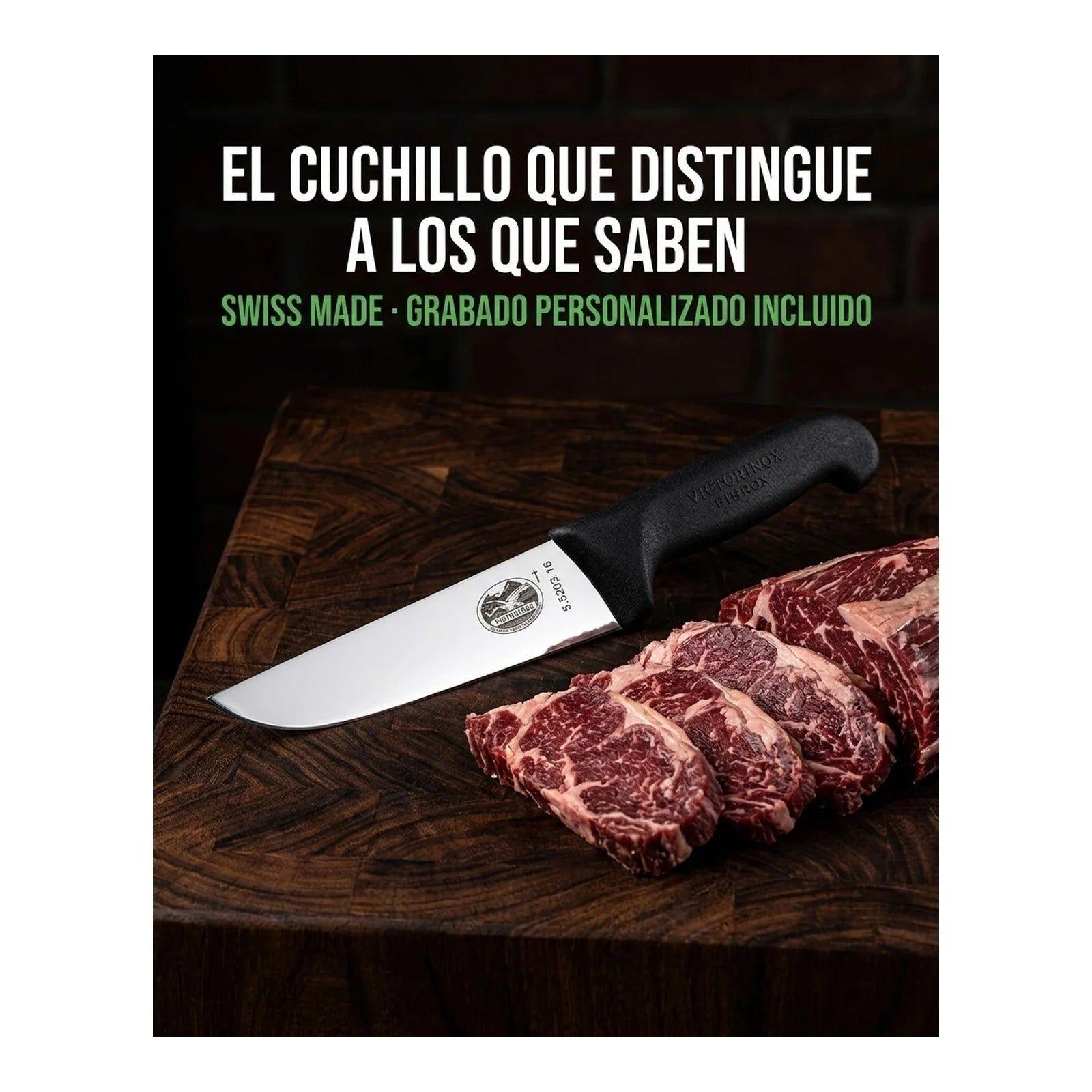Cuchillo Carnicero Recto Victorinox Hoja De 16cm 5.5203.16 Color Negro-2
