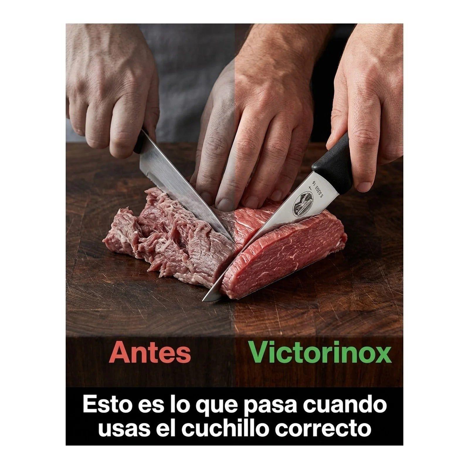 Cuchillo Carnicero Recto Victorinox Hoja De 16cm 5.5203.16 Color Negro-4