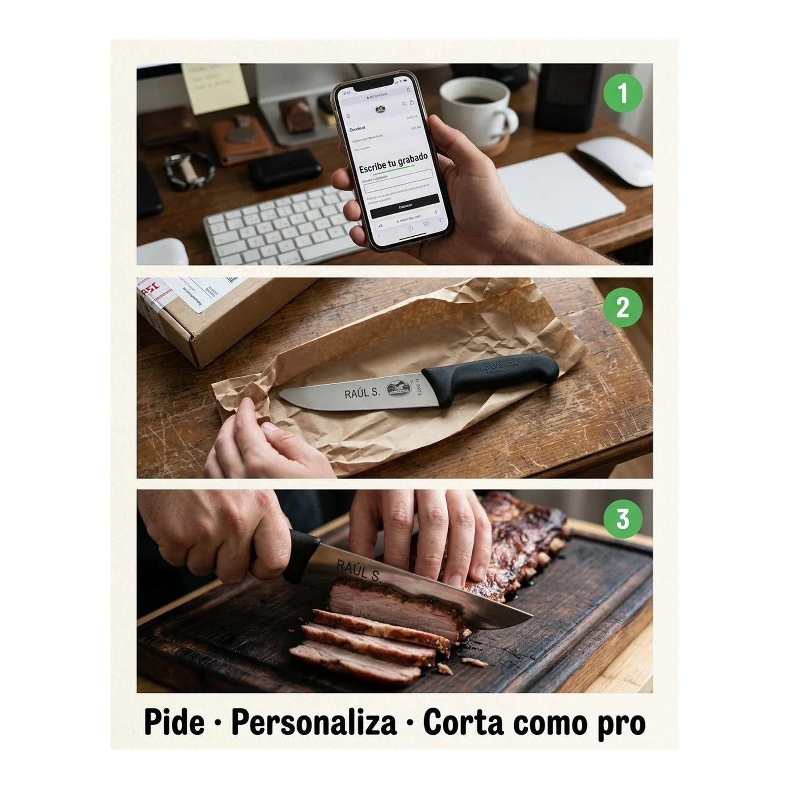 Cuchillo Carnicero Recto Victorinox Hoja De 16cm 5.5203.16 Color Negro-5