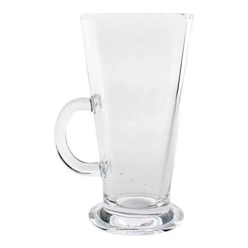 Set 4 Tazas De Café Vidrio Acapulco X L Capuccino Té 280ml Color Transparente-1