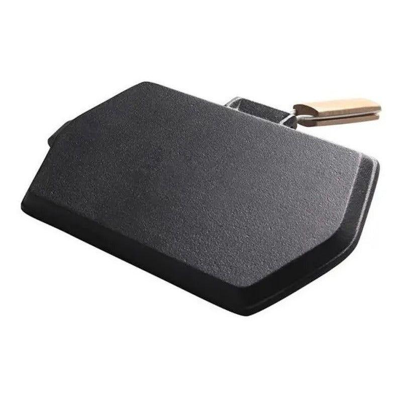 Sarten Churrasquera Fierro Fundido 21x35cm Abatible Café-2