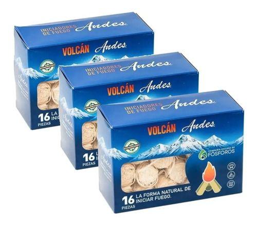 Set 3 Iniciador De Fuego Volcán Parrilla Carbón Leña Asado-0