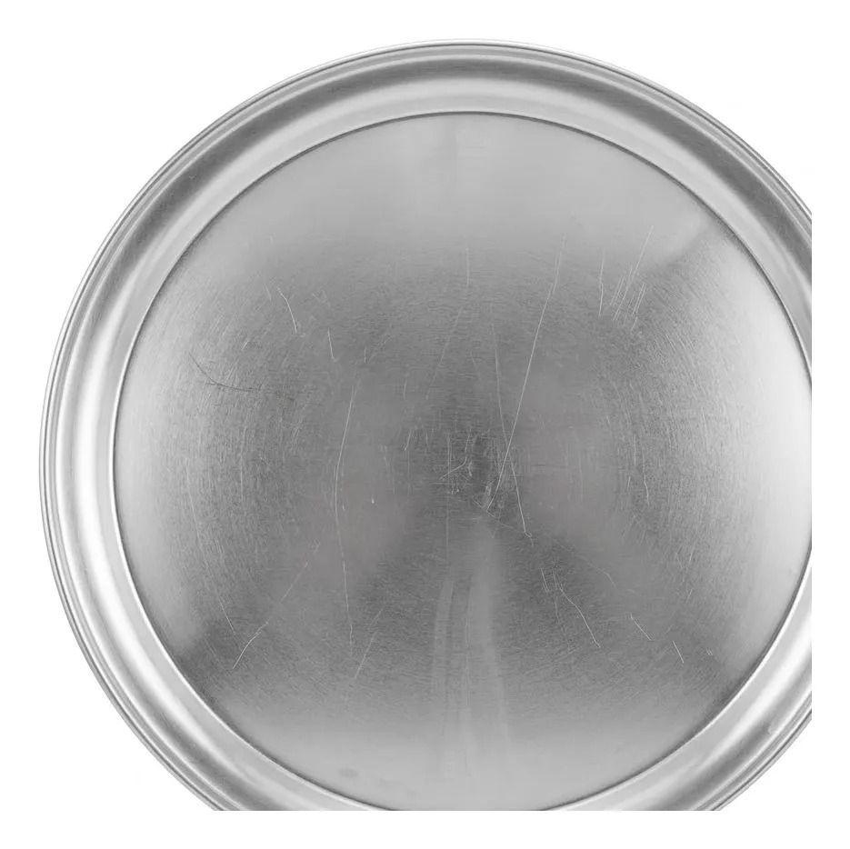 Bandeja Redonda Molde Acero Inoxidable 45cm Pizza Cocina Gris-3