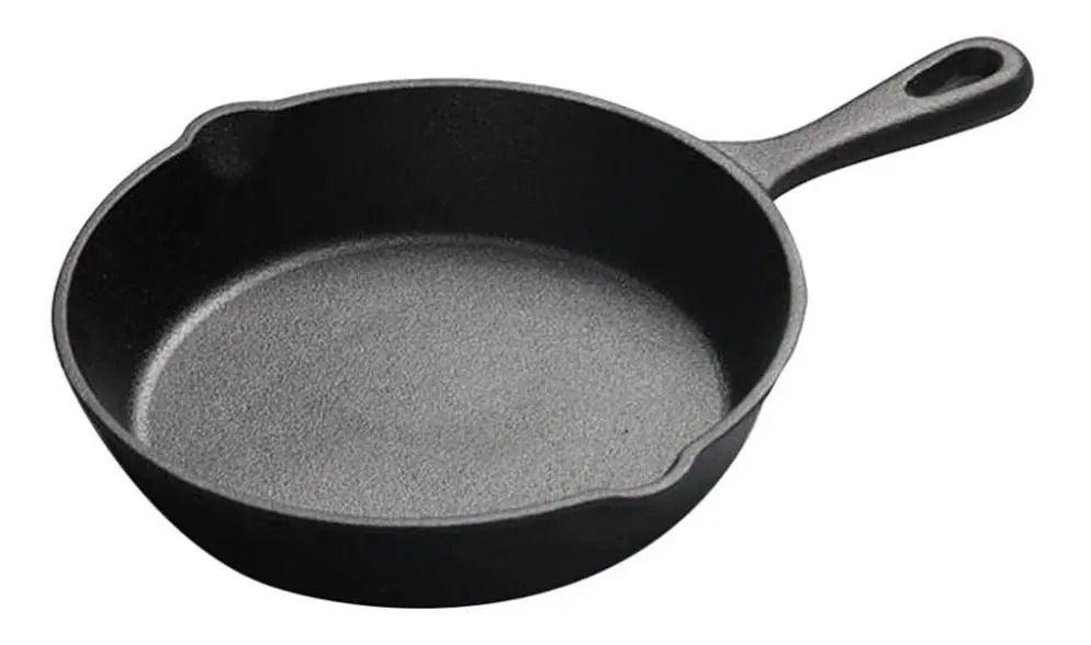 Sarten Redondo Hierro Fundido 16cm Provoleta Parrilla Cocina Negro-0