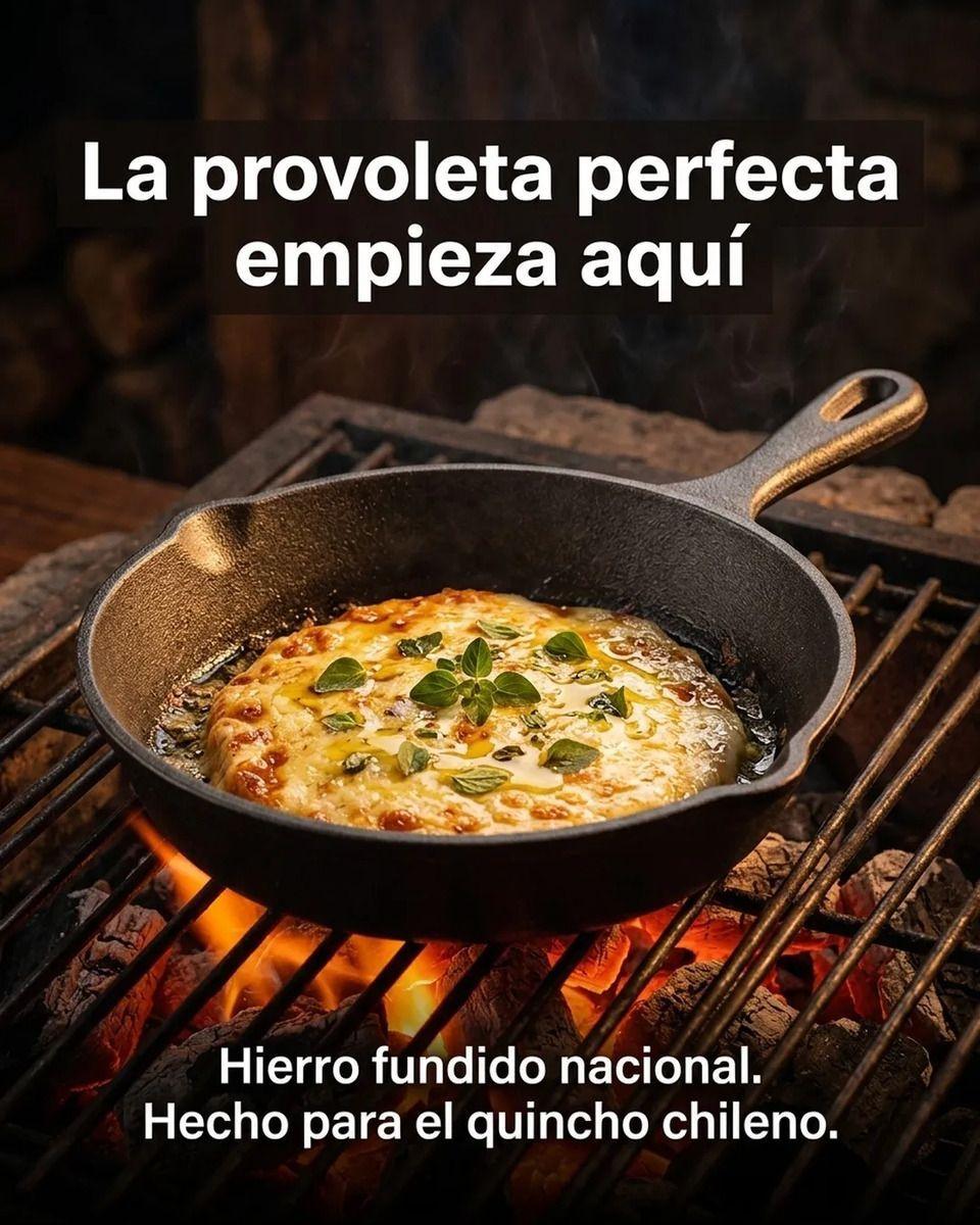 Sarten Redondo Hierro Fundido 16cm Provoleta Parrilla Cocina Negro-4