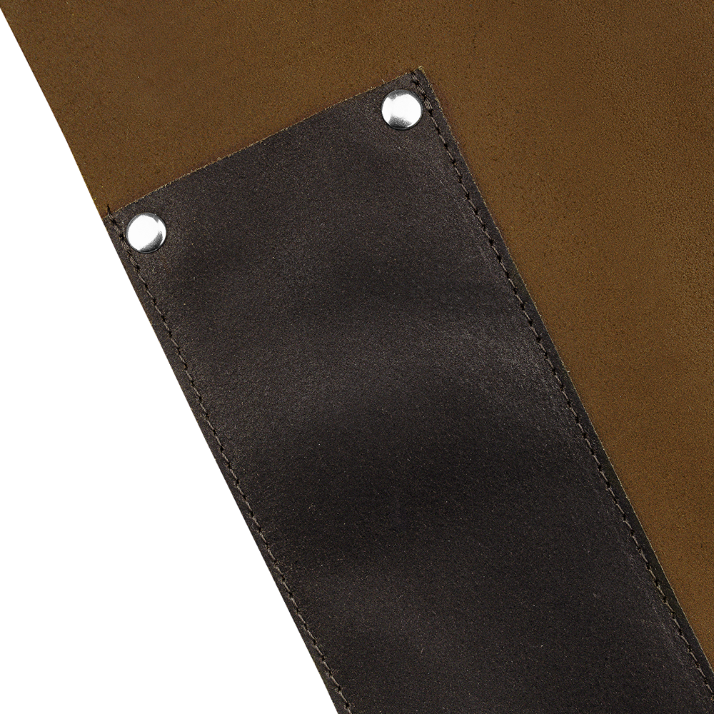 Delantal Pechera Parrillera Cuero Coñac Premium Color Marrón Diseño De La Tela Liso-2