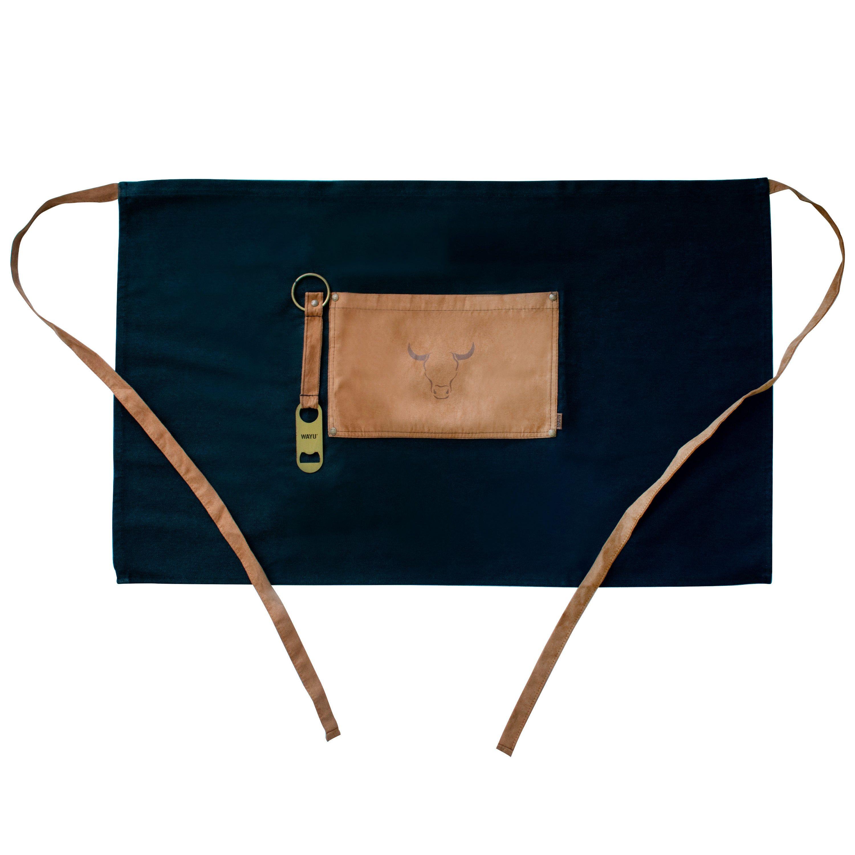 Delantal Mandil Con Destapador Wayu Mesa Cocina Color Negro Diseño De La Tela Algodón Poliéster-0