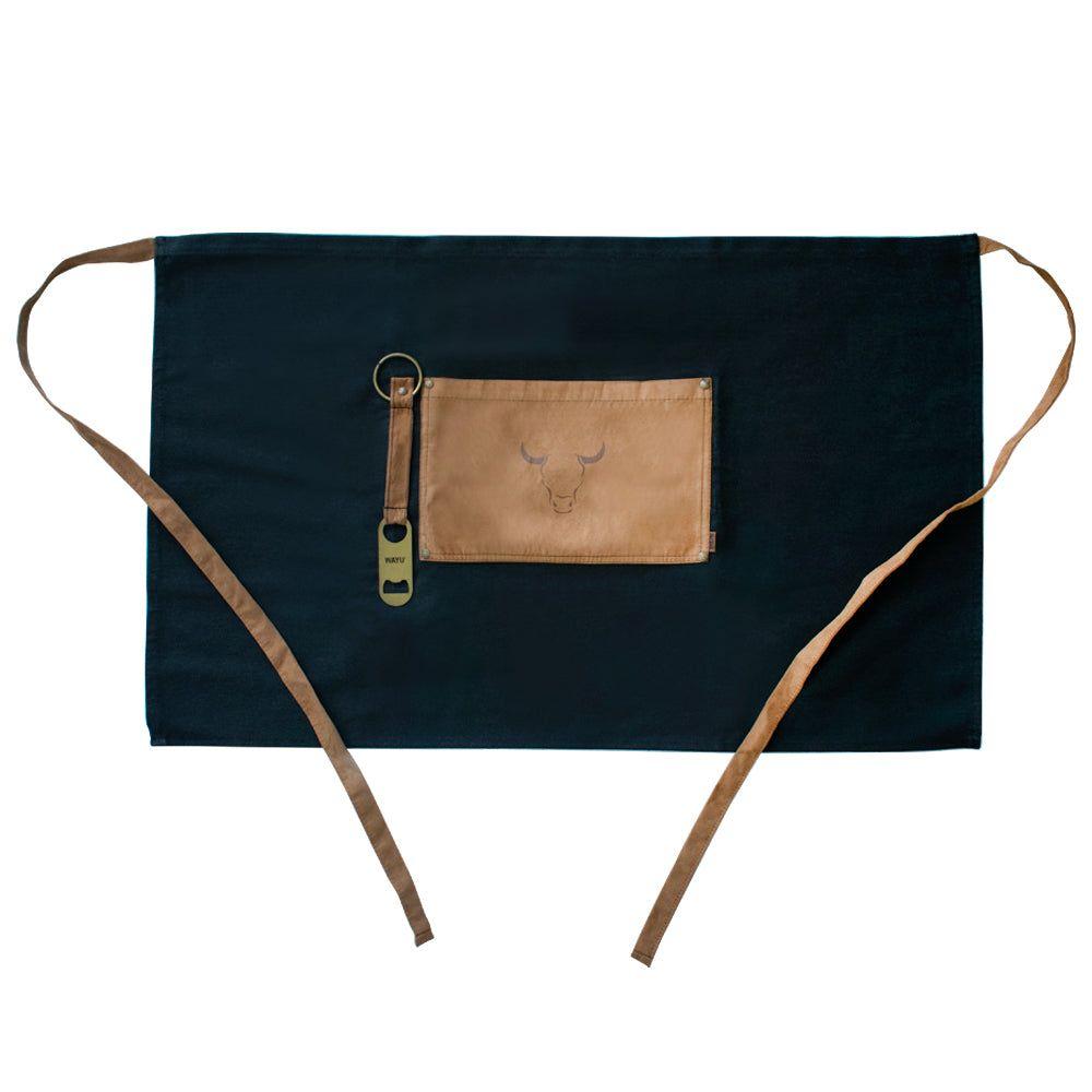 Delantal Mandil Con Destapador Wayu Mesa Cocina Color Negro Diseño De La Tela Algodón Poliéster-1