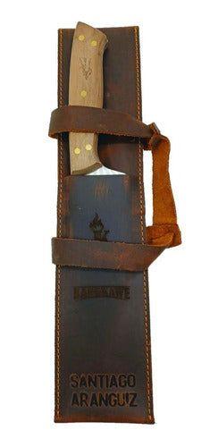 Set Parrillero Cuchillo Tenedor Con Estuche Cuero-7