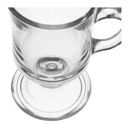 Set 4 Tazas De Vidrio Para Café Con Pie Capuccino Té 240ml Transparente Con Pie Capuccino-2