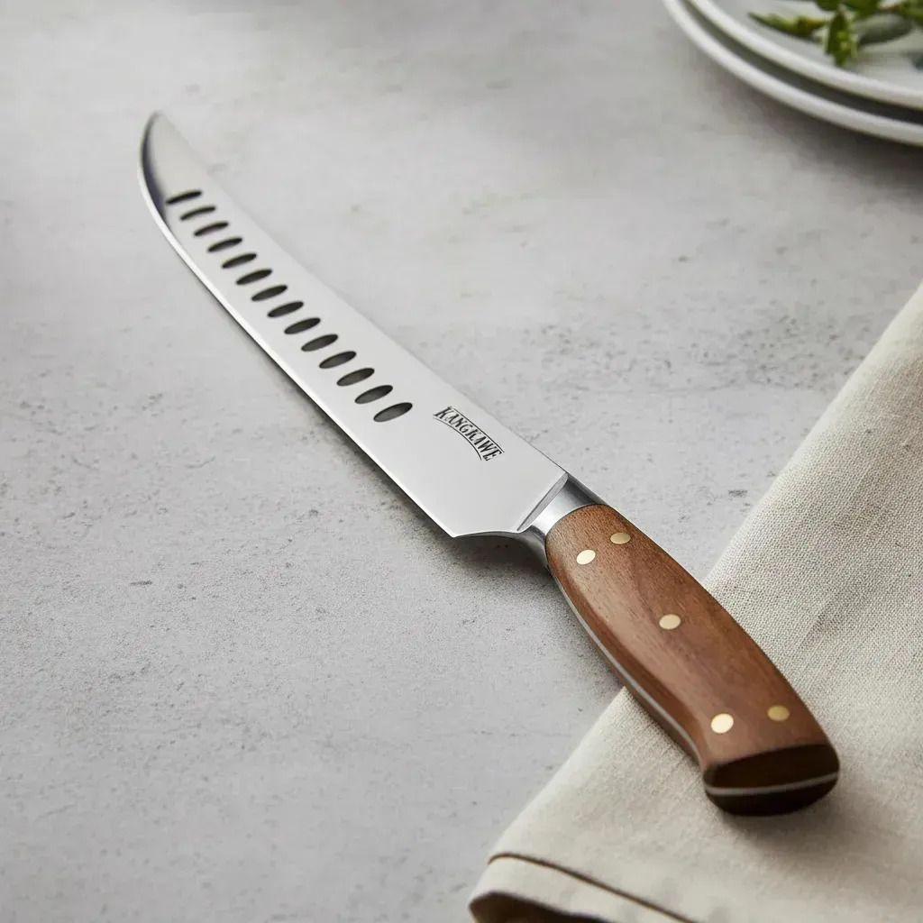 Cuchillo 10 Carnicero Curvo Pro Kangkawe Color Marrón-5